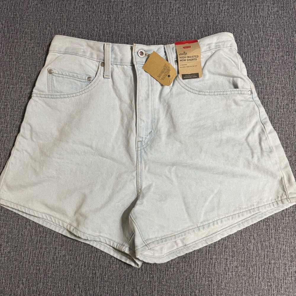 Levi’s Silver Tab Denim High Waisted Mom Shorts